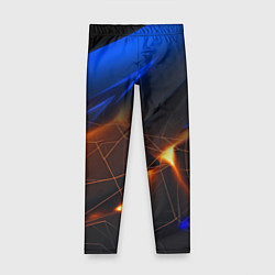 Детские легинсы Синяя абстракция с желтыми плитами