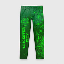 Детские легинсы Leicester City - green gradient по-вертикали