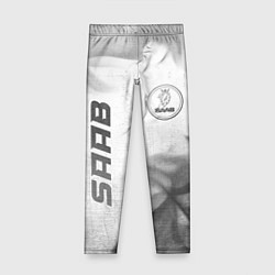 Леггинсы для девочки Saab - white gradient вертикально, цвет: 3D-принт