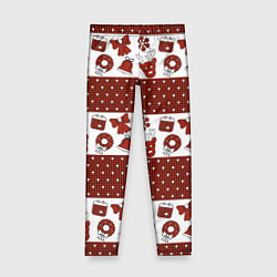Леггинсы для девочки Новогодний паттерн, цвет: 3D-принт