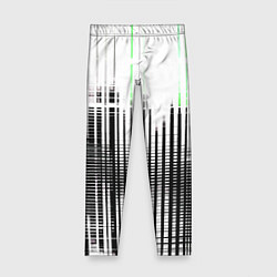 Леггинсы для девочки Зелёно-чёрный гранж на белом фоне, цвет: 3D-принт