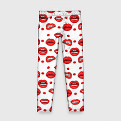 Леггинсы для девочки Губной паттерн, цвет: 3D-принт