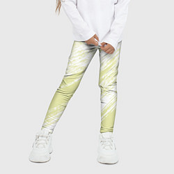 Леггинсы для девочки The color is white and yellow, цвет: 3D-принт — фото 2
