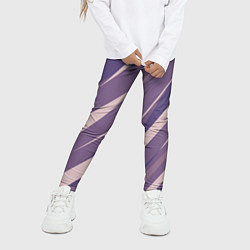 Леггинсы для девочки Фиолетовый абстрактные полосы, цвет: 3D-принт — фото 2