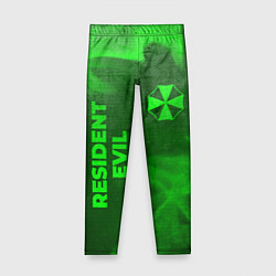 Леггинсы для девочки Resident Evil - green gradient вертикально, цвет: 3D-принт