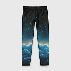Леггинсы для девочки Облака и черное небо текстура, цвет: 3D-принт