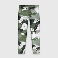 Леггинсы для девочки Зеленый фактурный камуфляж, цвет: 3D-принт