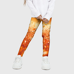 Леггинсы для девочки Оранжевые блестящие частицы текстура, цвет: 3D-принт — фото 2
