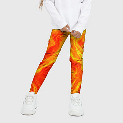 Леггинсы для девочки Огненный жёлто-красный, цвет: 3D-принт — фото 2