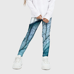 Леггинсы для девочки Листья с прожилками, цвет: 3D-принт — фото 2