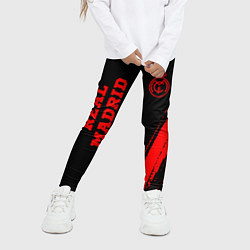 Леггинсы для девочки Real Madrid - red gradient вертикально, цвет: 3D-принт — фото 2