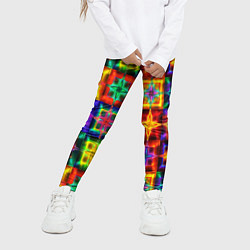 Леггинсы для девочки Неоновое стекло абстракция, цвет: 3D-принт — фото 2