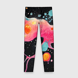 Леггинсы для девочки Розовая текстура в черном, цвет: 3D-принт