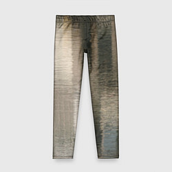 Леггинсы для девочки Размытые серо-бежевые полосы, цвет: 3D-принт