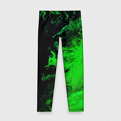 Леггинсы для девочки Color green black, цвет: 3D-принт