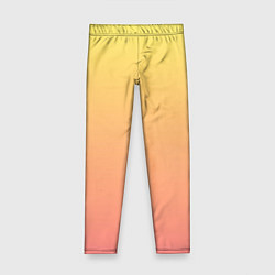 Леггинсы для девочки Градиент нежный жёлто-розовый, цвет: 3D-принт