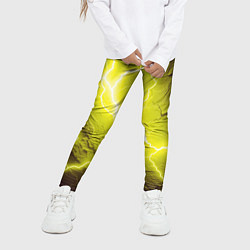 Леггинсы для девочки Color yellow black, цвет: 3D-принт — фото 2