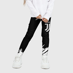 Леггинсы для девочки Juventus краски штрихи, цвет: 3D-принт — фото 2