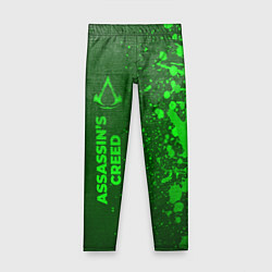Детские легинсы Assassins Creed - green gradient по-вертикали