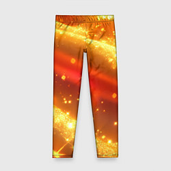 Детские легинсы Желто-красная текстура с блестяшками