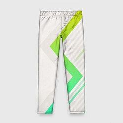 Леггинсы для девочки Color white line green, цвет: 3D-принт