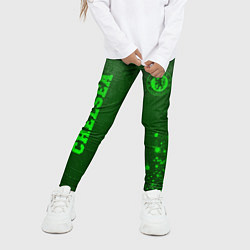 Леггинсы для девочки Chelsea - green gradient вертикально, цвет: 3D-принт — фото 2