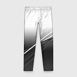 Леггинсы для девочки Градиент с полосами из белого в тёмный, цвет: 3D-принт