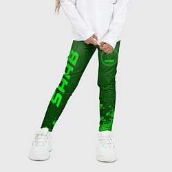 Леггинсы для девочки Saab - green gradient вертикально, цвет: 3D-принт — фото 2