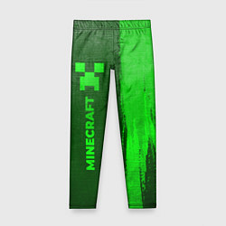 Детские легинсы Minecraft - green gradient по-вертикали