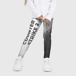 Леггинсы для девочки Counter Strike 2 - white gradient по-вертикали, цвет: 3D-принт — фото 2