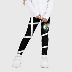 Леггинсы для девочки Boston Celtics black, цвет: 3D-принт — фото 2