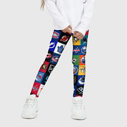 Леггинсы для девочки Команды НХЛ разноцветные, цвет: 3D-принт — фото 2