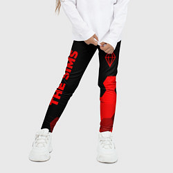 Леггинсы для девочки The Sims - red gradient вертикально, цвет: 3D-принт — фото 2