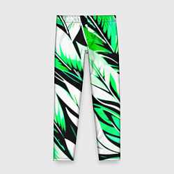 Детские легинсы Крупные листья абстракция