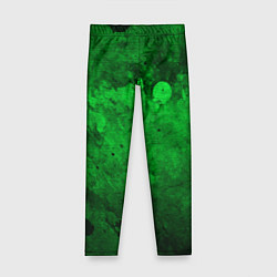 Леггинсы для девочки Абстракция - green acid stains, цвет: 3D-принт
