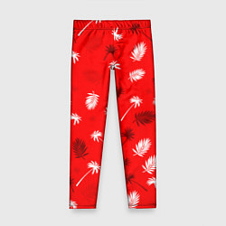 Леггинсы для девочки Текстура красной гавайской рубашки, цвет: 3D-принт