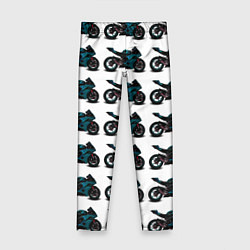 Леггинсы для девочки Motorbike blue, цвет: 3D-принт