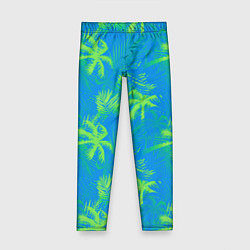 Детские легинсы Palm light green light blue