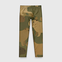 Леггинсы для девочки Капибара - камуфляж, цвет: 3D-принт