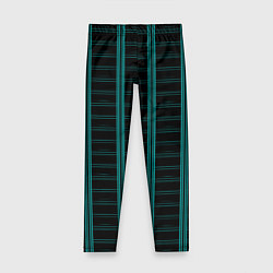 Леггинсы для девочки Color blue dark stripe, цвет: 3D-принт