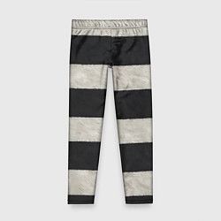 Леггинсы для девочки Текстурные черно-белые полосы, цвет: 3D-принт