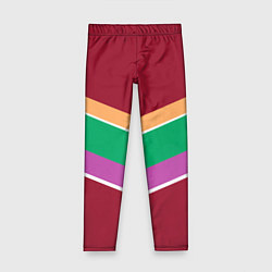 Детские легинсы Тёмный красный с полосами