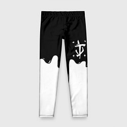 Леггинсы для девочки Doom logo жидкие краски, цвет: 3D-принт