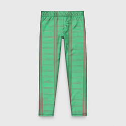 Детские легинсы Color green cage brown stripes