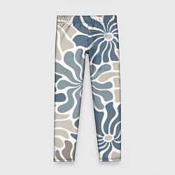 Леггинсы для девочки Цветы blue and beige pattern, цвет: 3D-принт