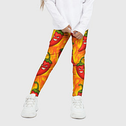 Леггинсы для девочки Огненный перец паттерн, цвет: 3D-принт — фото 2