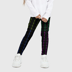 Леггинсы для девочки Color black multicolored stripes, цвет: 3D-принт — фото 2