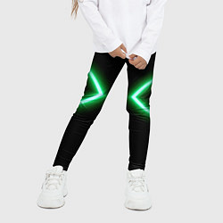 Леггинсы для девочки Neon green lines, цвет: 3D-принт — фото 2