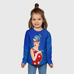 Лонгслив детский Pop Art Girl, цвет: 3D-принт — фото 2