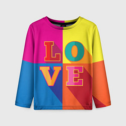 Лонгслив детский Love three-dimensional letters, цвет: 3D-принт
